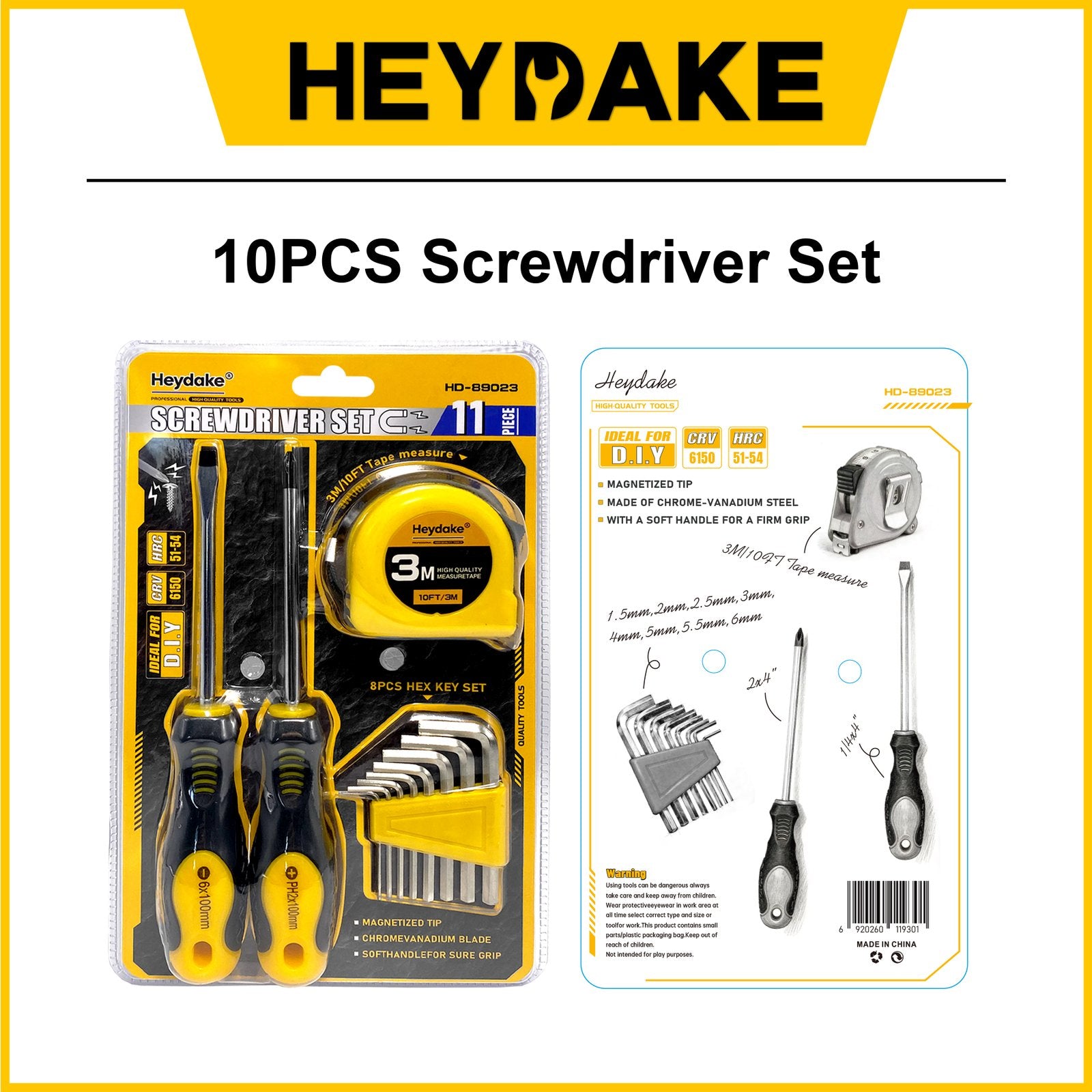 Heydake 10PCS Screwdriver Set
