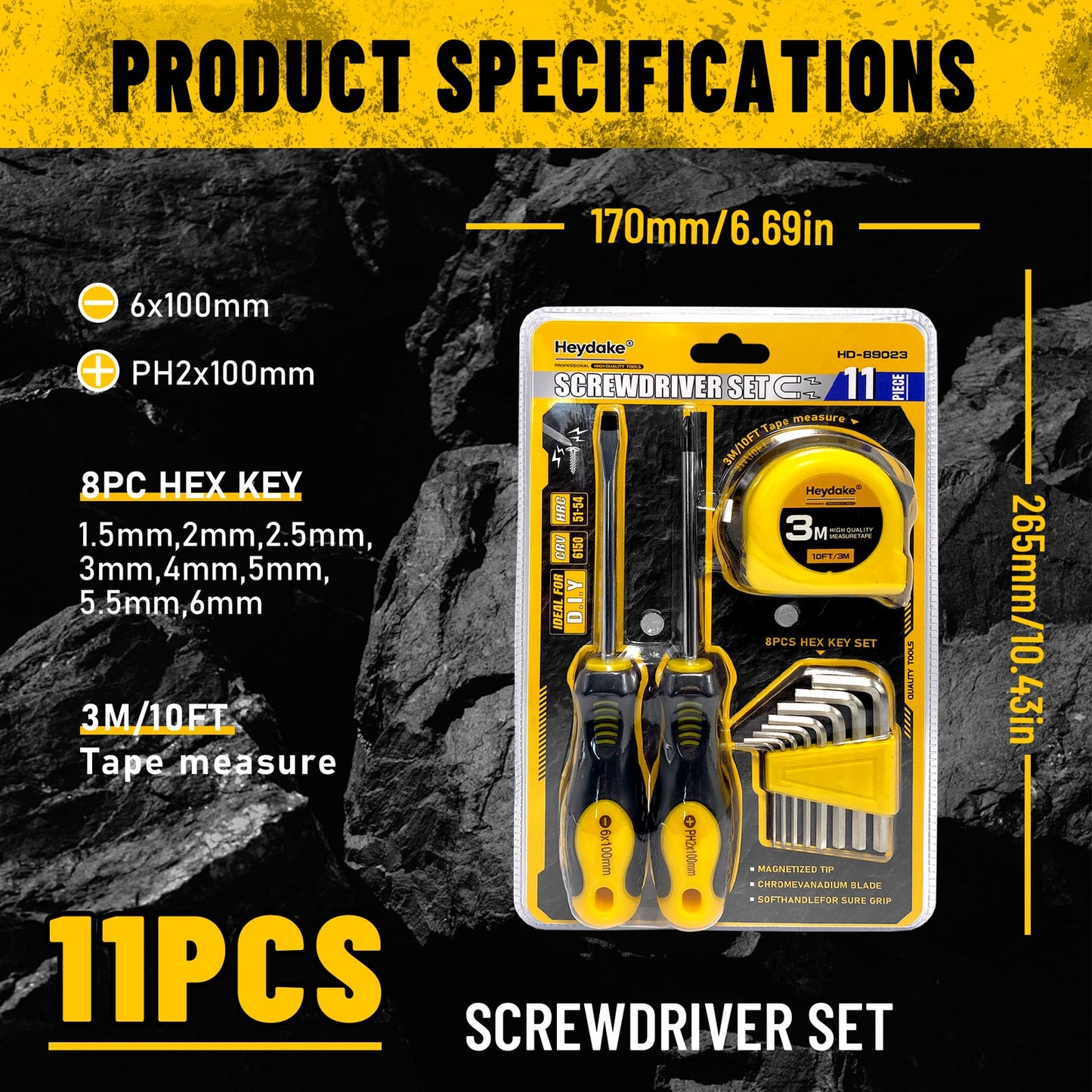 Heydake 10PCS Screwdriver Set