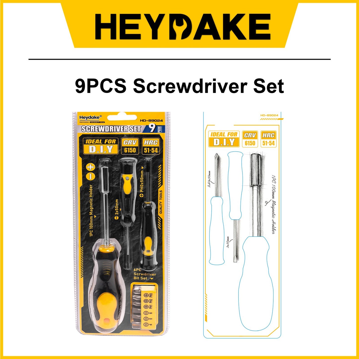 Heydake 9PCS Screwdriver Set