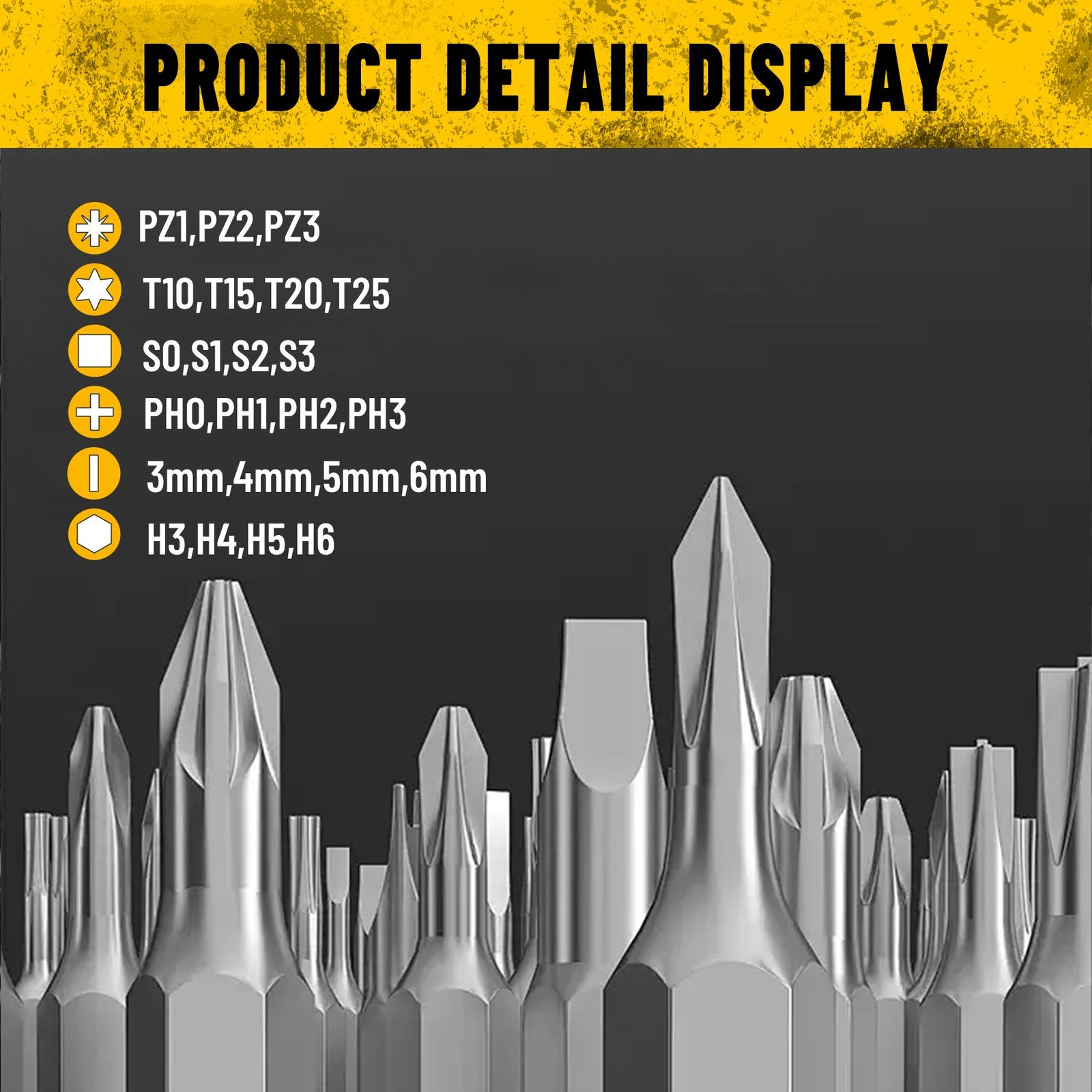 Heydake 37PCS T-Handle Screwdriver Set