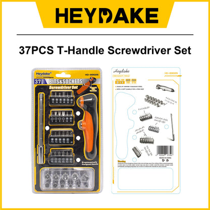Heydake 37PCS T-Handle Screwdriver Set