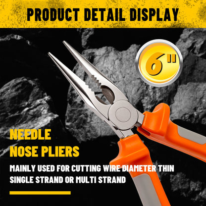 Heydake 6 Inch Long Nose Pliers