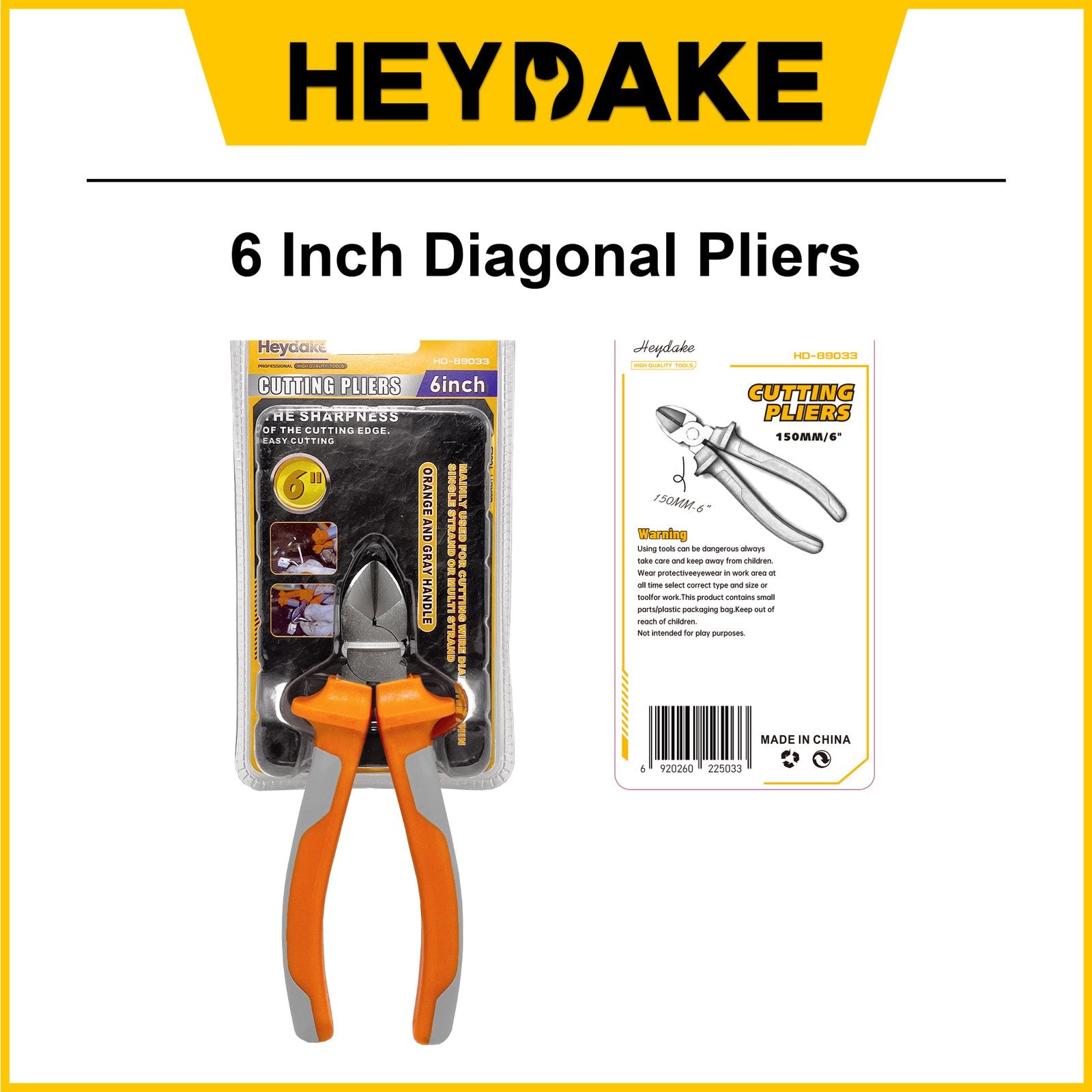 Heydake 6 Inch Diagonal Pliers