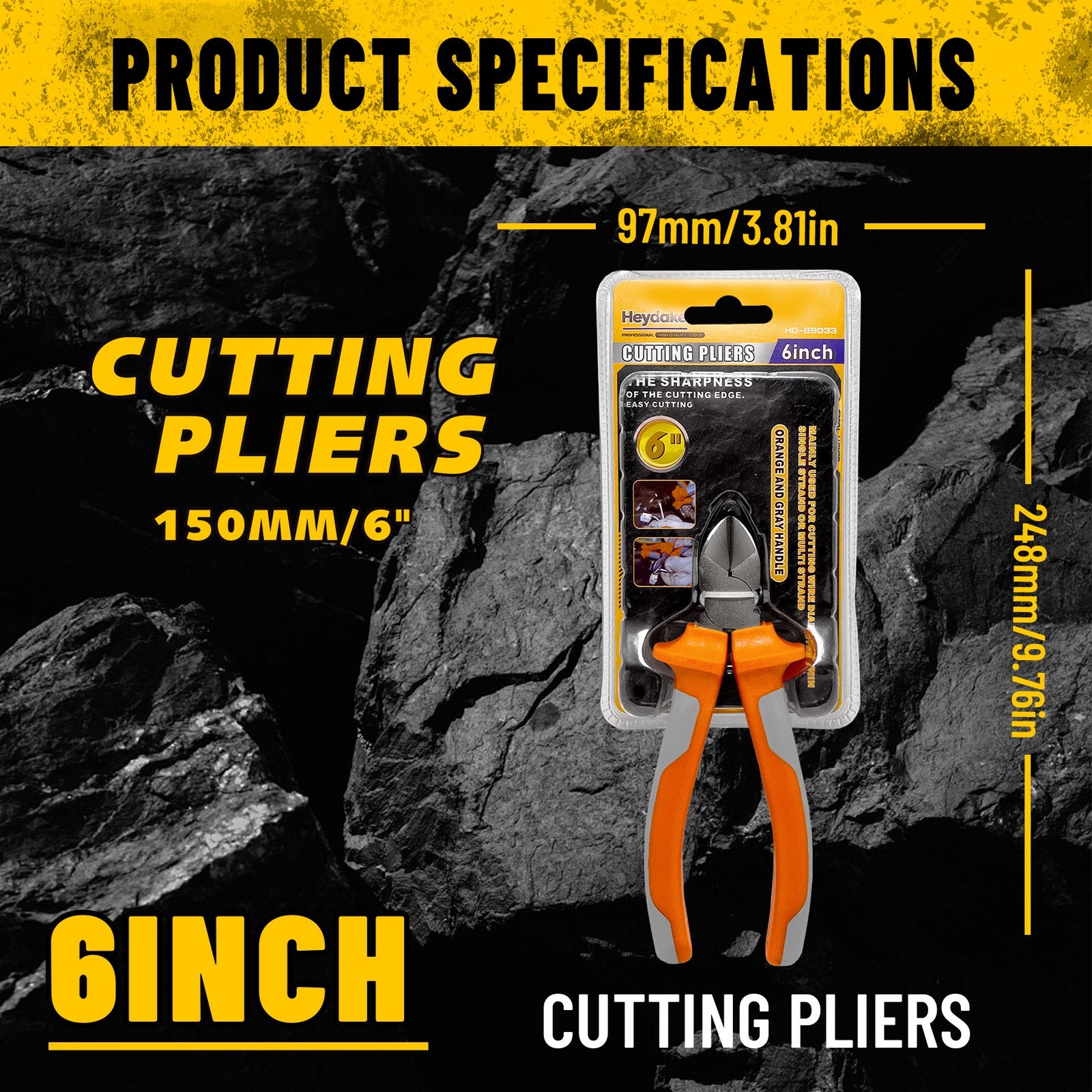 Heydake 6 Inch Diagonal Pliers