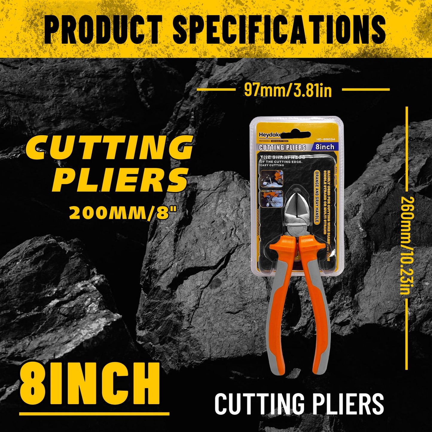 Heydake 8 Inch Diagonal Pliers