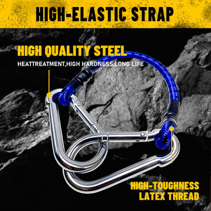 Heydake 4PCS Bungee Cord with Carabiner Hooks
