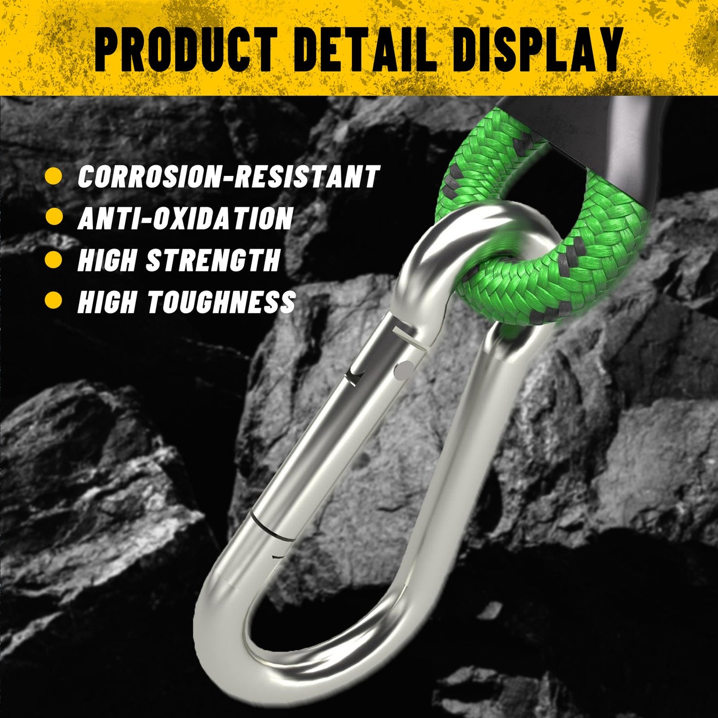 Heydake 4PCS Bungee Cord with Carabiner Hooks