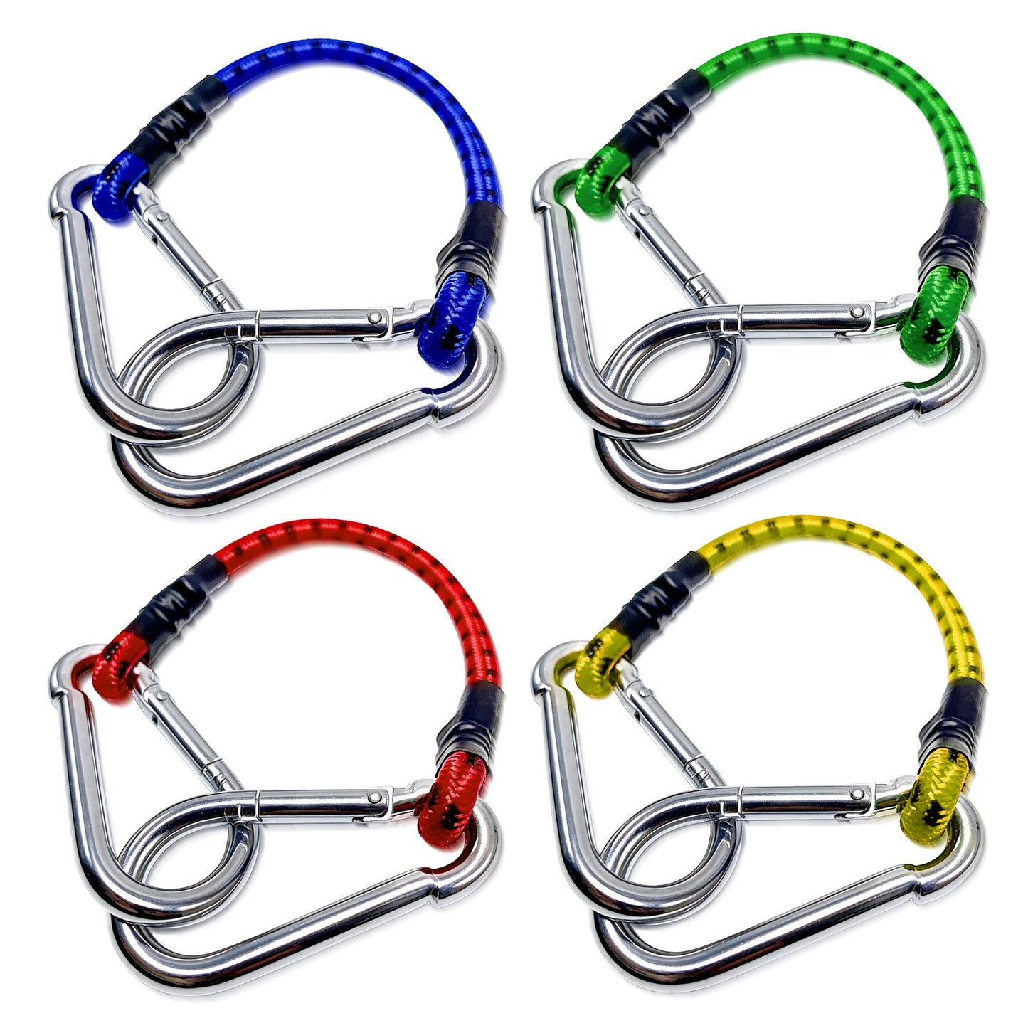 Heydake 4PCS Bungee Cord with Carabiner Hooks