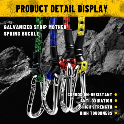 Heydake 4PCS Bungee Cord with Carabiner Hooks