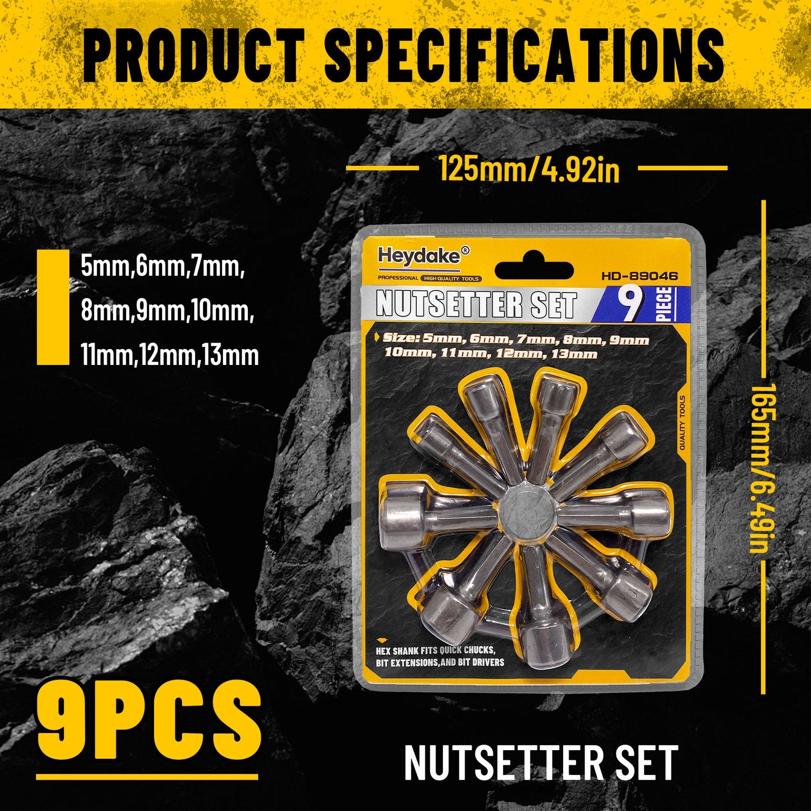 Heydake 9PCS Socket & Bit Set