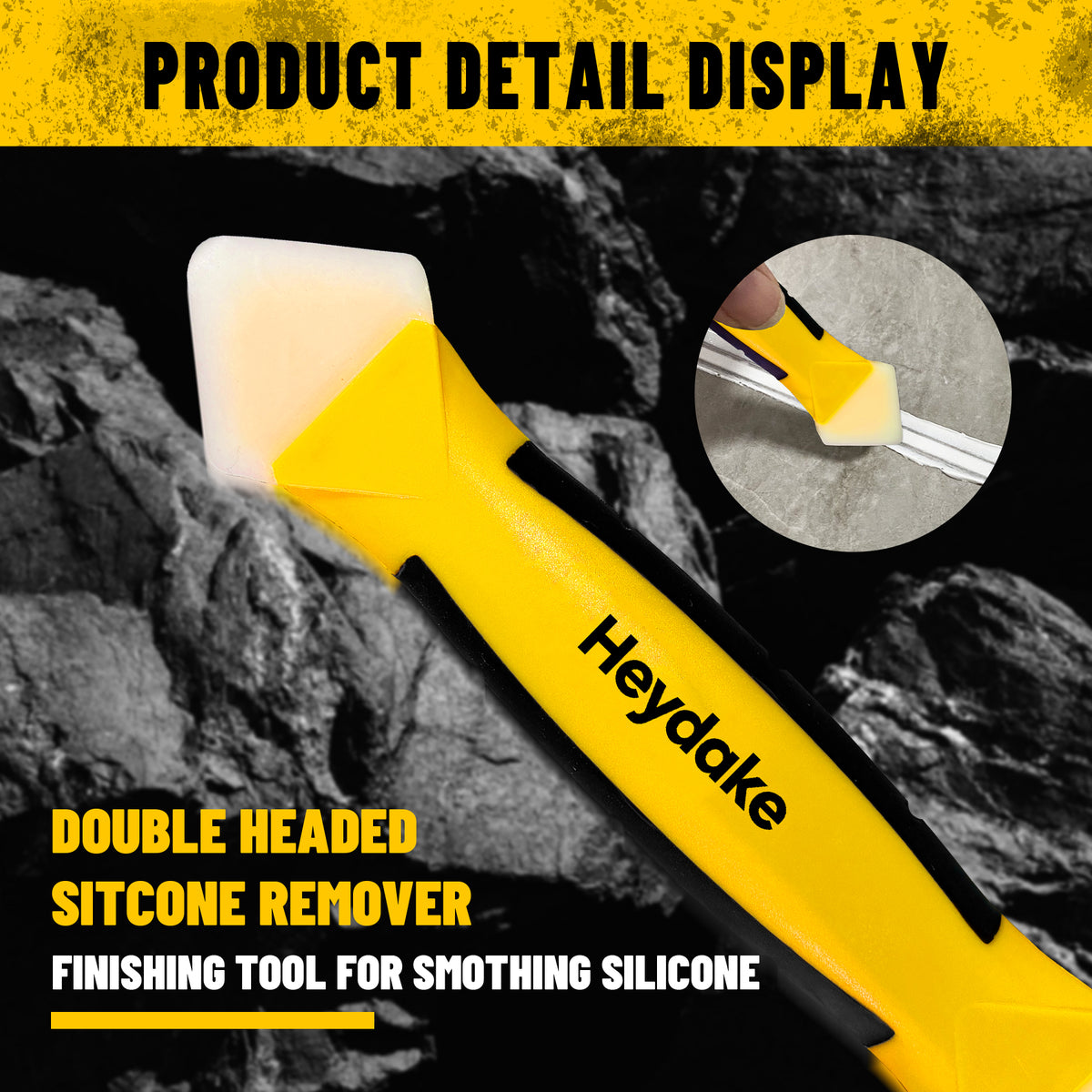 Heydake 3PCS caulking tool set for bathroom sealing