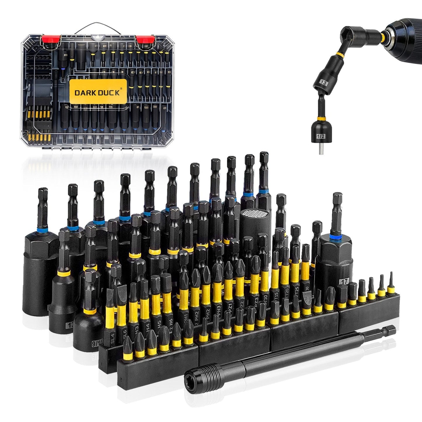 Heydake 80PCS Drive Impact Socket Set (1/2" & 3/8" Drive, CR-V Steel, 6-Point)