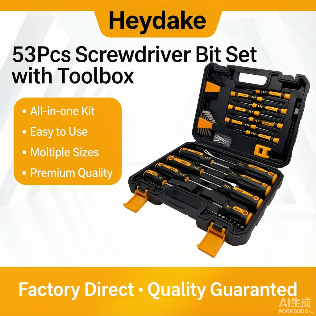 53Pcs Screwdriver Bit Set with Toolbox