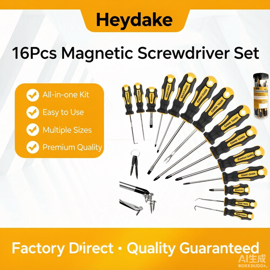 16Pcs Magnetic Screwdriver Set in Canister
