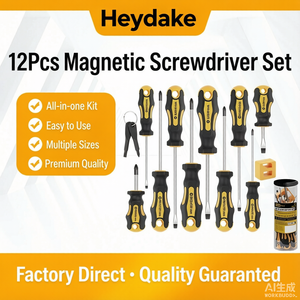 12Pcs Magnetic Screwdriver Set with Keychain Tools